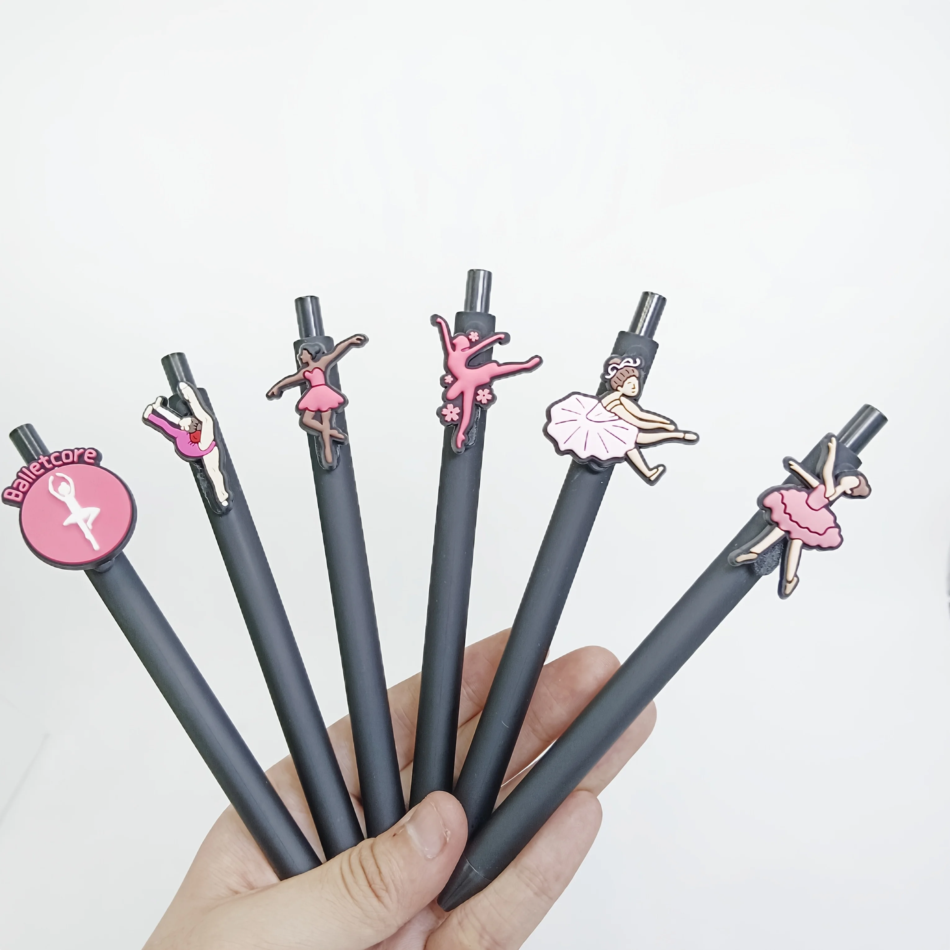 12PCS/24PCS 발레 테마 볼펜, 발레 모양의 볼펜, 학생용 필기구, 회의 기록 펜.