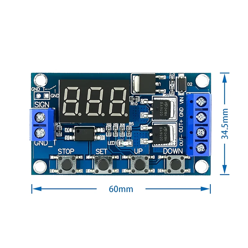 

DC12V24V Dual MOS LED Digital Time Delay Relay Trigger Loop Timing Delay Module