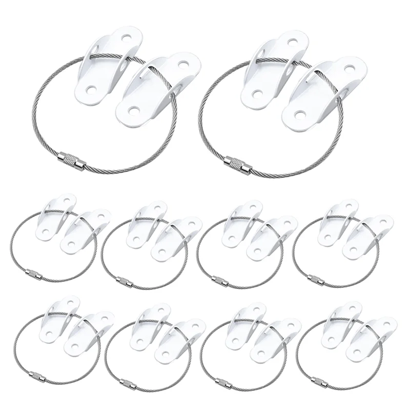 HRBAJ-10 Pcs Furniture Anchors Baby Proofing, Anti-Tip Metal Children's Furniture Straps, For Cabinet Wardrobe Drawers Dresser D