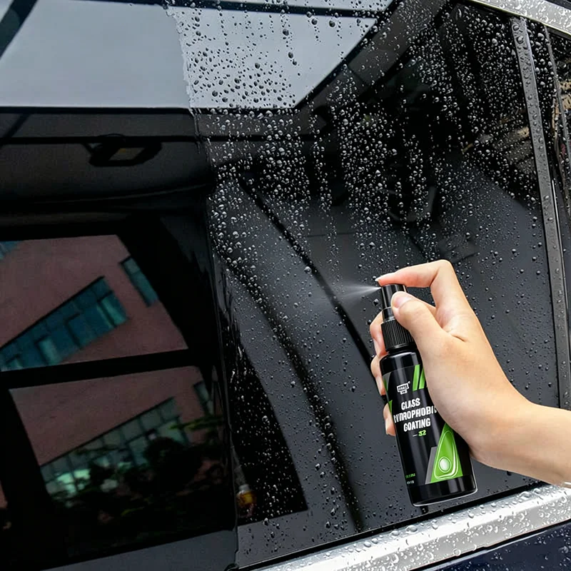Nano Hydrophobic Car Glass Coating Spray, Rain Repellent Waterproof Anti-Fog Protective Liquid For Windshield & Mirror Detailing