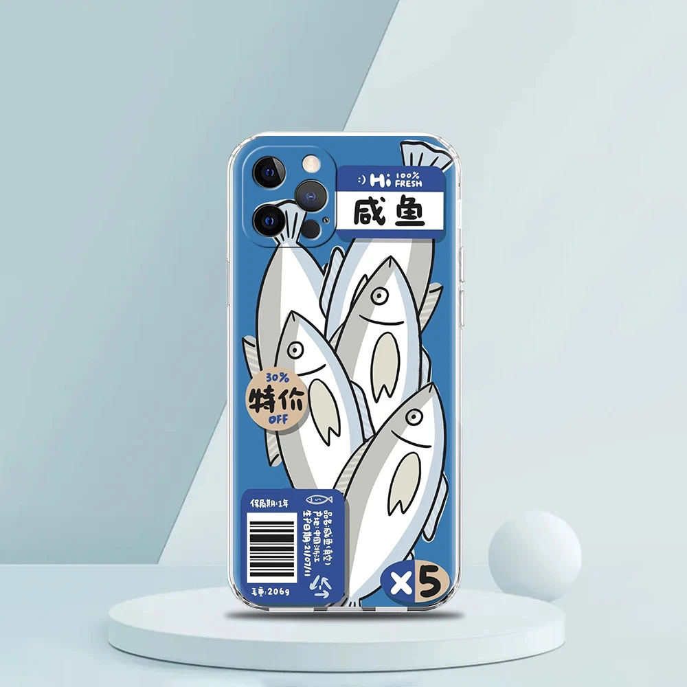 Discounted Discounted Salted Fish And Vegetables Soft Transparent Phone Case Cover for iPhone 17 16 15 14 13 12 11 Pro Max Air 8 7 Plus Bag - Aliexpress Deal
