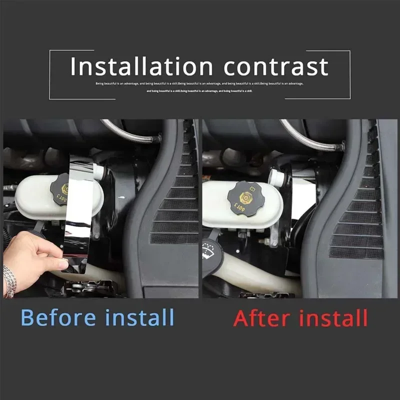 

For Chevrolet Corvette C6 05-13 Stainless Steel Silver Car Engine Brake Master Cylinder Bezel Cover Trim Sticker Car Accessories