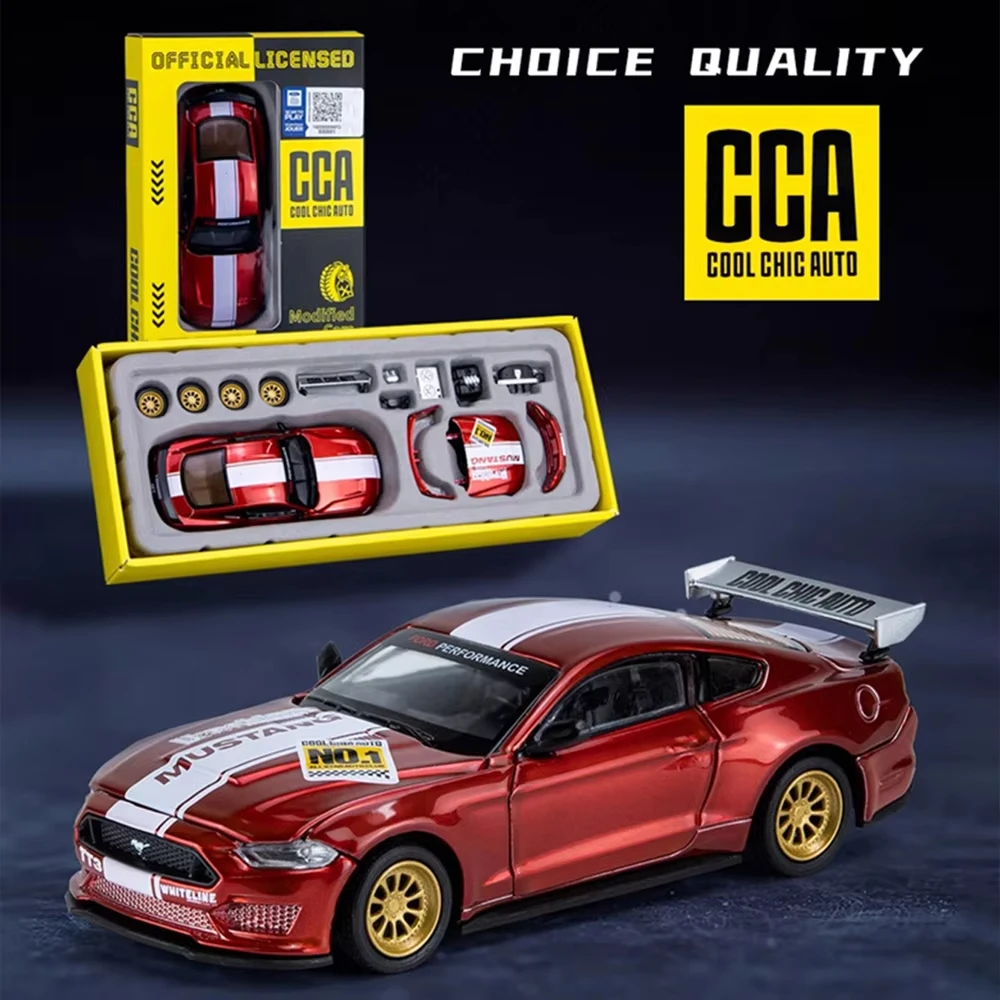 CCA 1/42 2018 Ford Mustang Gt Die-Cast Alloy Model Sports Car Modified Assembly Series Toy Car Gift Collection For Christmas