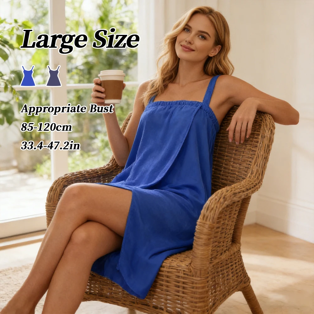 Großer Camisole-Bademantel, tragbares Handtuch mit Tasche, weich, saugfähig, schnell trocknend, verstellbarer Baderock für die tägliche Verwendung zu Hause und in der Dusche