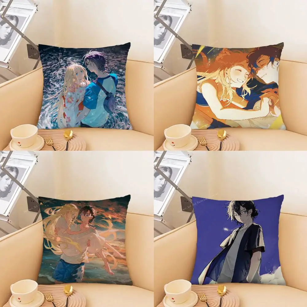 Summer Time Rendering Animation Pillow Case Fashion Square Pillowcase Bedroom Sofa Room Ins Decoration Leisure