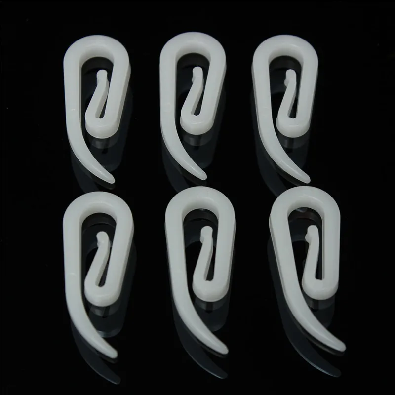 100PCS White Plastic Curtain Hanging Hooks Pull Pleated Tape Hooks For Window Curtain Rings Header Durable Accessories cp057