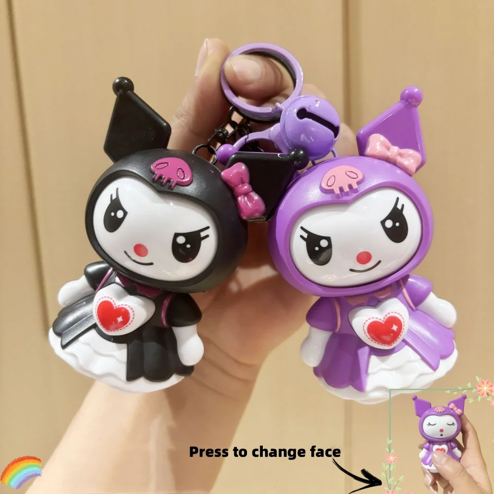 Sanrio KT Cat Face Changing Toy Kaidi Mech Face Changing Keychain Pendant Gundam Creative Toy Couple Best Friend Birthday Gift