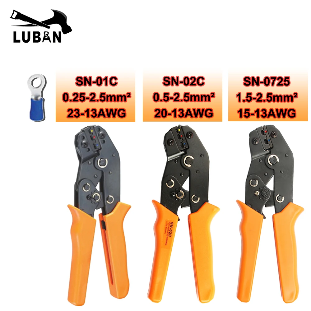 LUBAN SN-01C SN-02C SN-0725  MINI EUROP STYLE crimping tool crimping plier 0.25-2.5mm2 multi tool tools hands