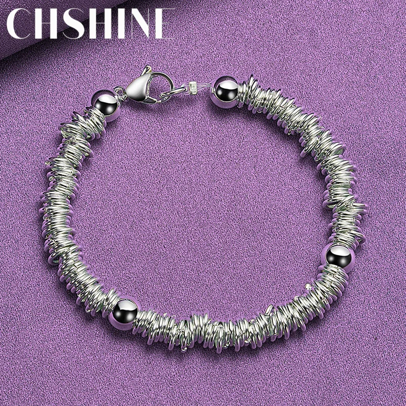 

CHSHINE 925 Sterling Silver Multi Circle Ring Chain Bracelet For Women Wedding Party Fashion Charm Jewelry