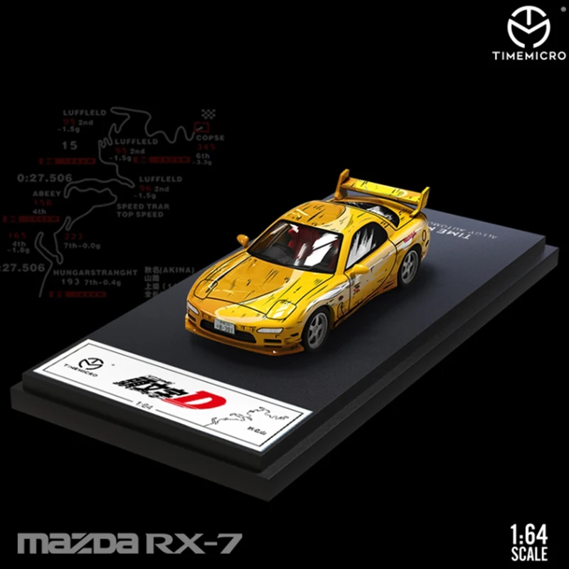 الوقت مايكرو سبيكة 1:64 مقياس AE86 ومازدا RX-7 الكرتون طبعة نموذج معدني سيارة هدايا العيد اللعب