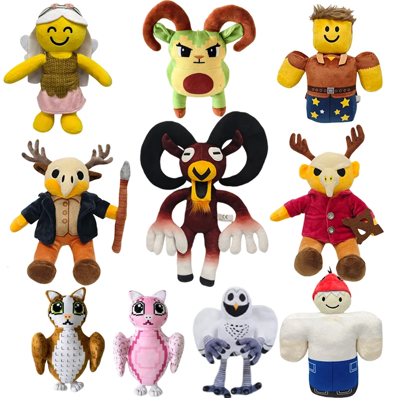 Regali per bambini Nuovo gioco di peluche 99 notti nella foresta Merce Marrone Stand e seduta Alce Cervo Gufo bianco Cuscino per bambola di pezza