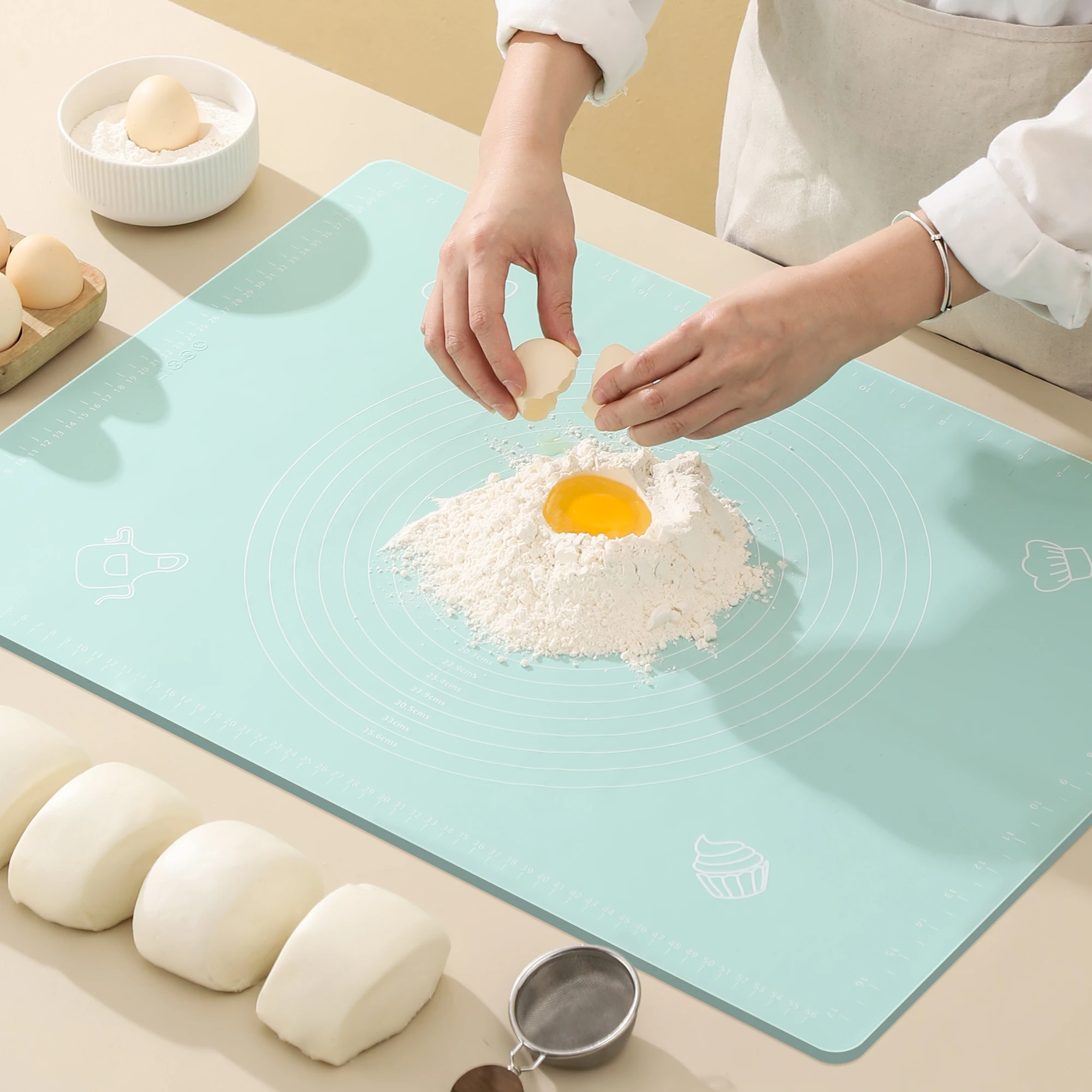 

1Pc Kitchen Thickened Kneading Mat,Non-Slip Table Baking Mat,Silicone Baking Mat For Pizza Cake Pastry Dough,Household Supplies
