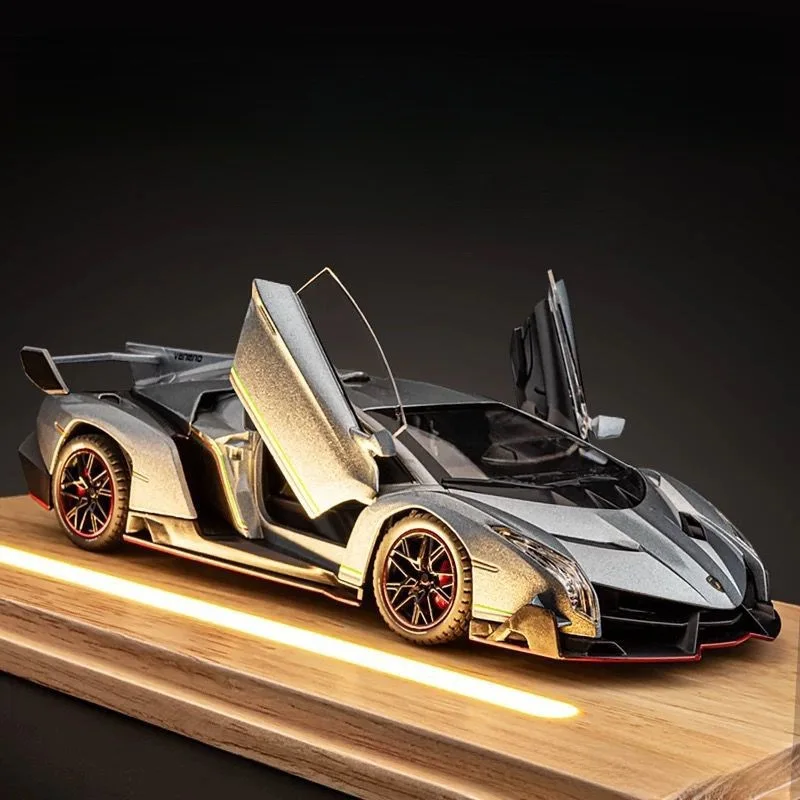 

1:24 Scale Lamborghini Veneno Alloy Model Car Realistic Pull Back Toy Sports Car Boys Birthday Gift Family Desktop Decor