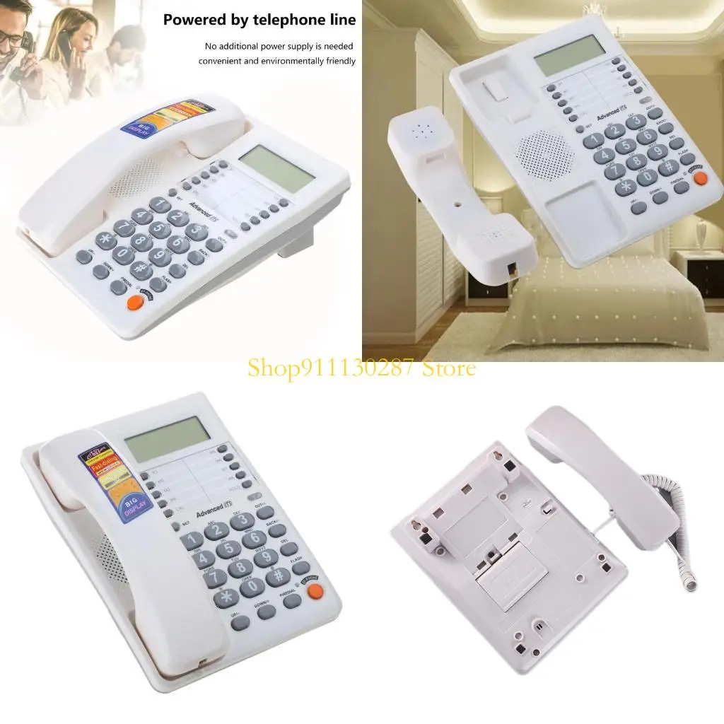 J1HC Landline Telephone with Large Buttons CallerID Call Record Checking Last Number Redial Perfect for Office or Home Hotel