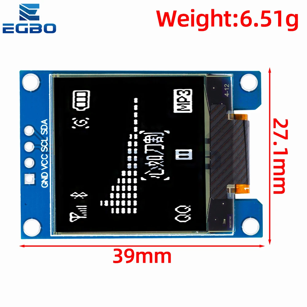 หน้าจอ OLED ขนาด1.1นิ้วโมดูล LCD 96 × 96อินเทอร์เฟซ4PIN SPI SH1107 7PIN แอลซีดี1.1 "โมดูลหน้าจอตั้ง OLED สีขาวสำหรับ Arduino