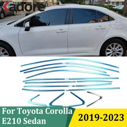 For Toyota Corolla E210 Sedan 2019-2023 Car Upper+Lower Window Trim Decorative Strips Molding Auto Exterior Accessories
