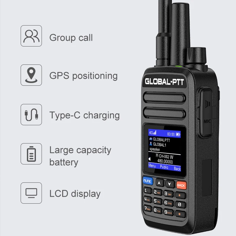 global-ptt G4 POC+UHF ALL bands 4G walkie talkie radio long range ham Portable communication Amateur ptt two-way radio police