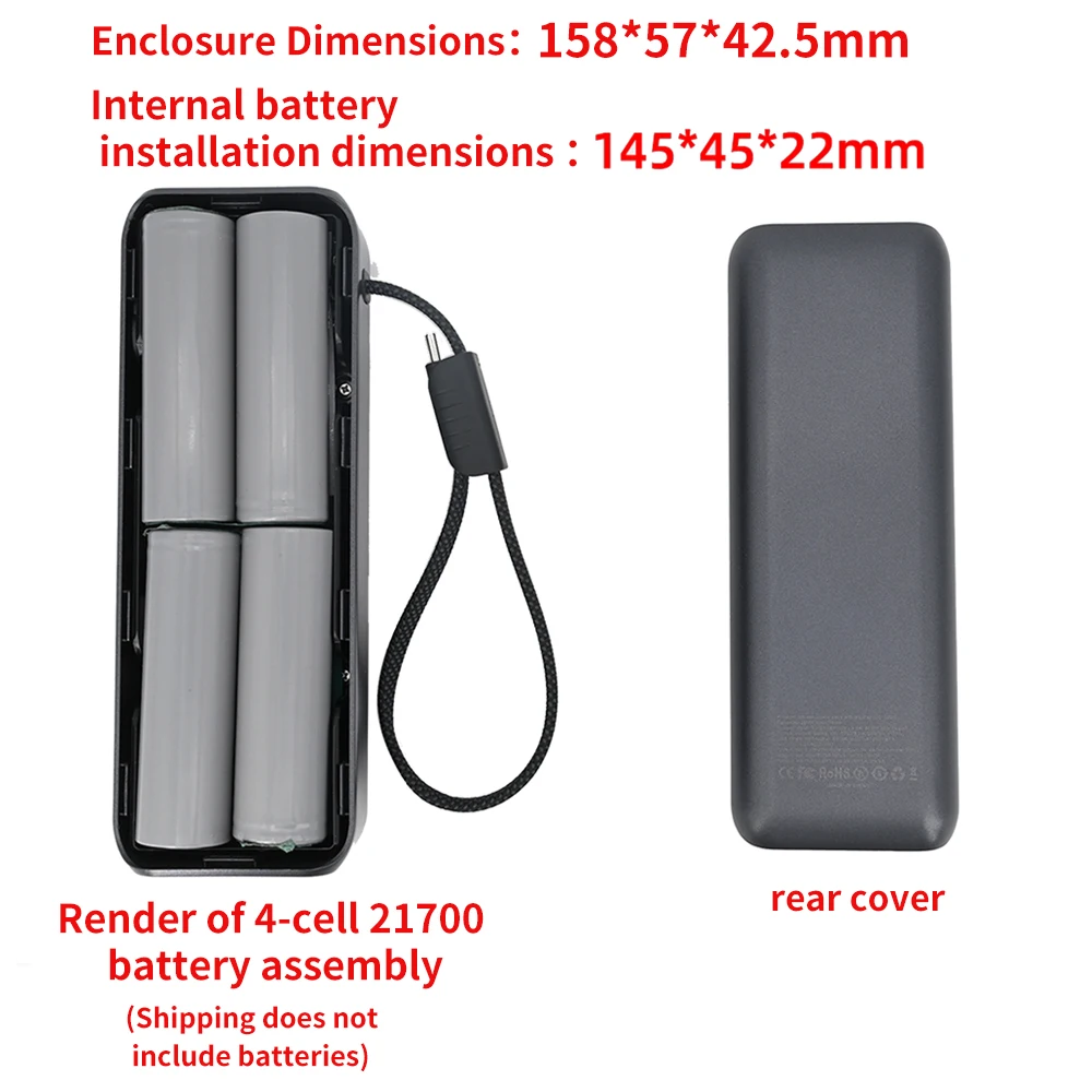 PD100W Portable Power Bank Kit DIY Fast Charging with Digital Display Multi-Layer Protection for Smartphones 21700 Battery Case