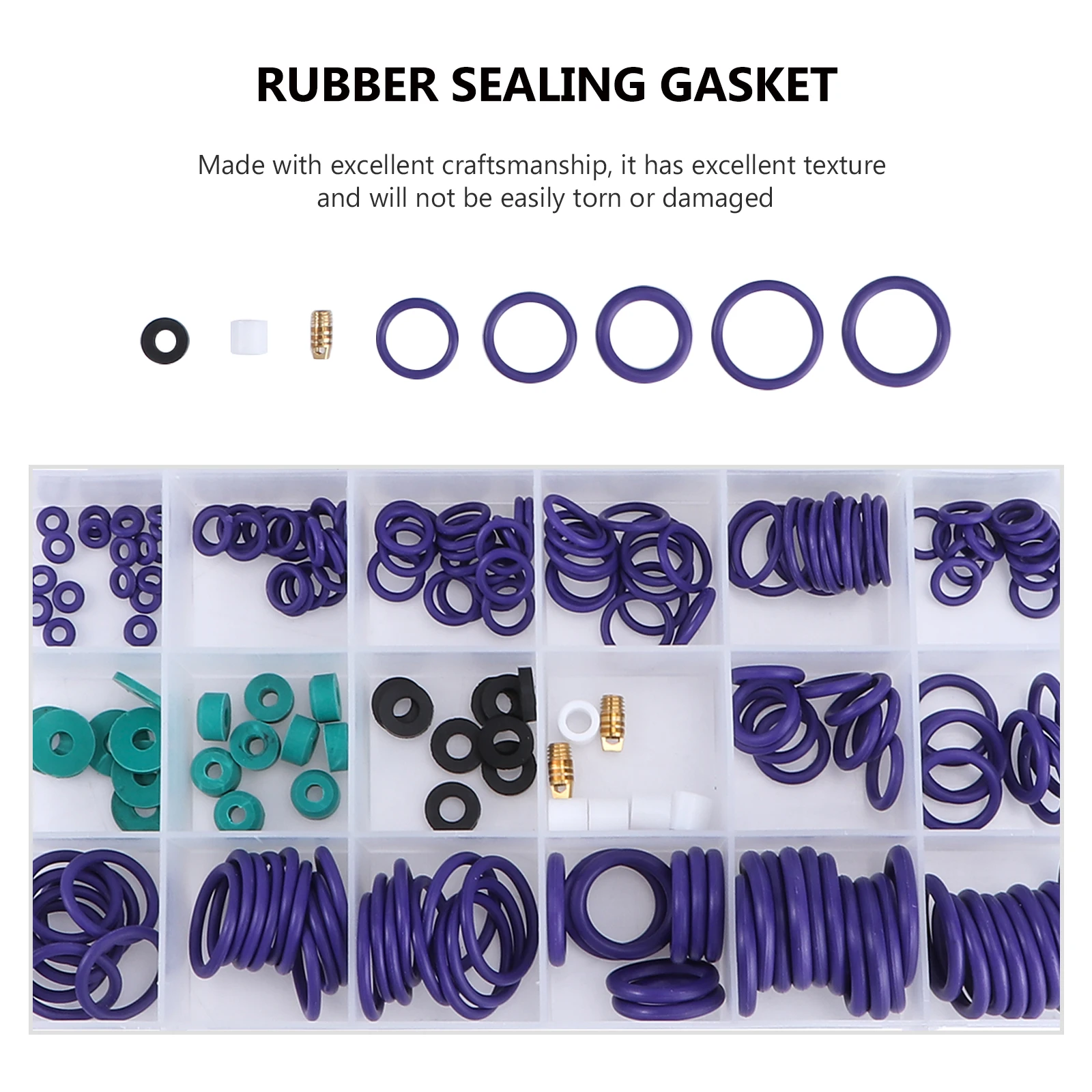 

225 Pcs Sealing Ring Rubber Gasket Assortment Kits Repair Accessories Socket Abs