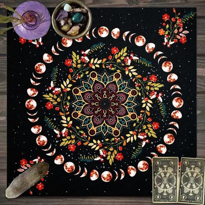 VIKAMA Celtic Decoration Tree of Life Tarot Tablecloth, Mystical Divination Altar Cloth Ritual for Spiritual Decor