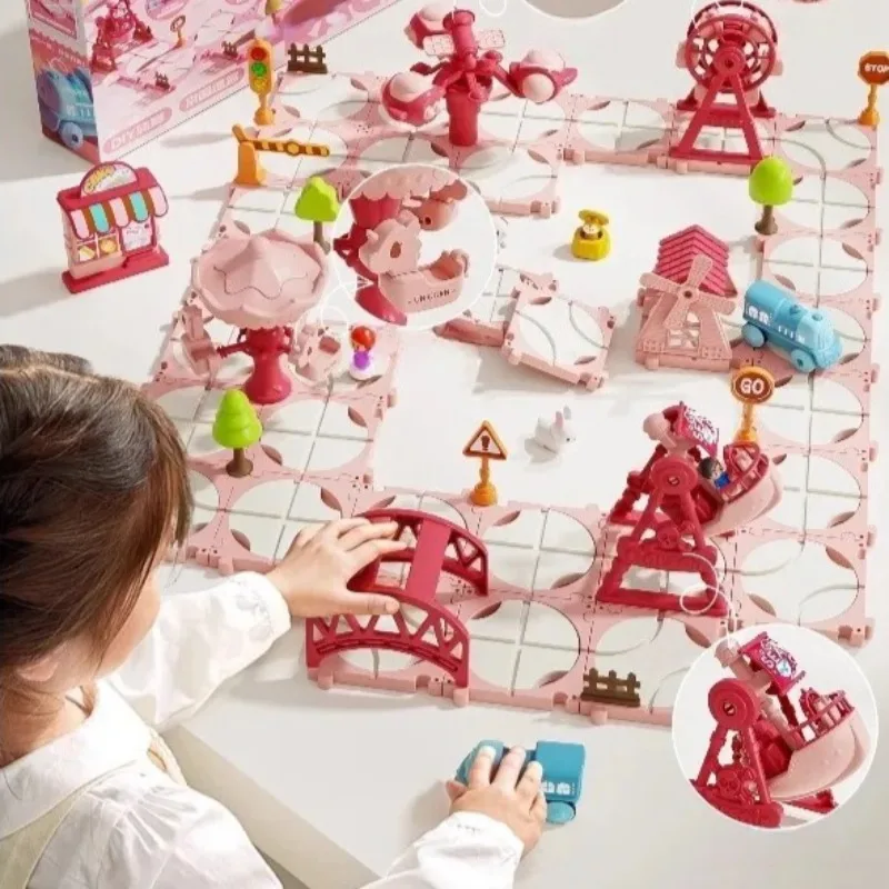 

Kids Train Set with Track Electric Railway Toy for Toddlers Girls 3-6 Years Educational Pretend Play Gift for Christmas Birthday