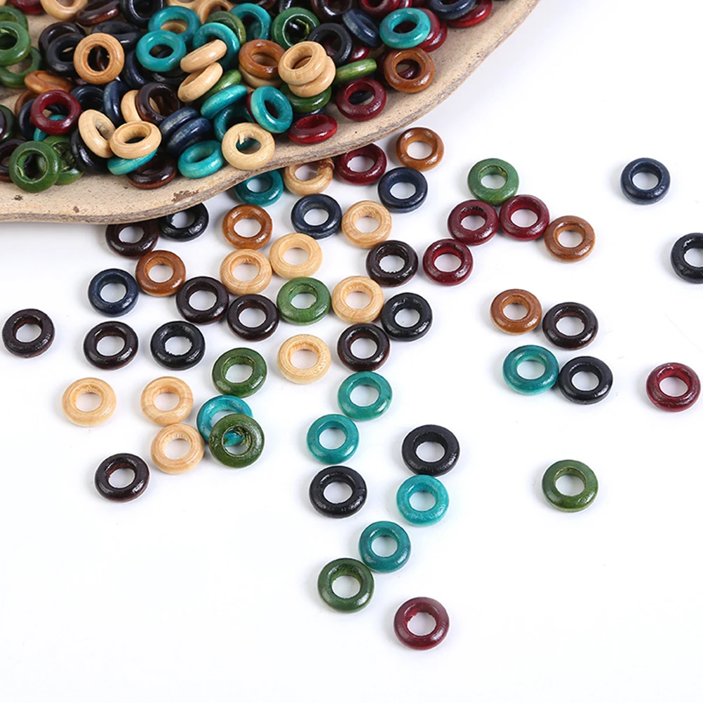 

800 Pcs Hair Extension Rings Wood Beads Dreadlocks Accessories Braids Colorful Eco Friendly Hairstyling Tools Dreadlock Cuffs