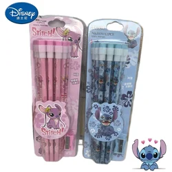 Disney Stitch-lápiz de dibujos animados para niños, suministros escolares de goma, regalo de Navidad