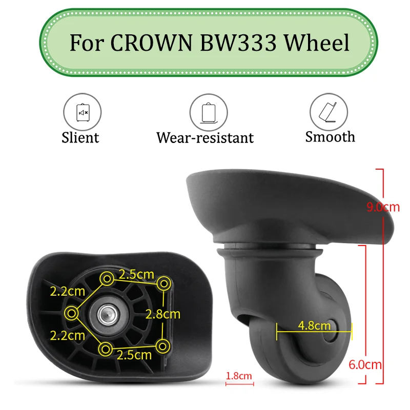 

Suitable For CROWN BW333 Universal Wheel Trolley Case Wheel Replacement Luggage Pulley Sliding Casters wear-resistant Repair