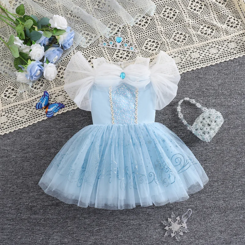 

Kindergarten Thick and Disorderly Yarn Children's Ballet Hidden Buttons Dress Girl Princess Birthday Christmas Party Dress