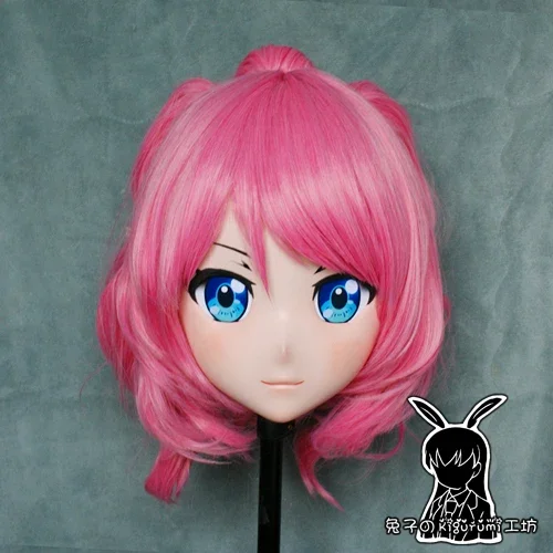 (Rabbit 75) Resin Cross dress Pretty Girl Head BID Doll Mask Arknights Japanese Anime Ptilopsis Cosplay Kigurumi Mask Cos