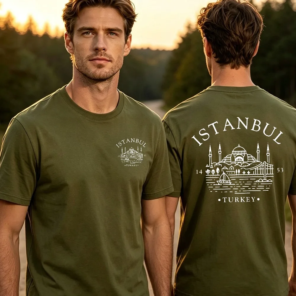 Istanbul Tee Shirt Turkey Unisex Shirt Istanbul T-Shirt Travel Gift Souvenir Turkish Holiday Tees Double Sided Fashion Shirt