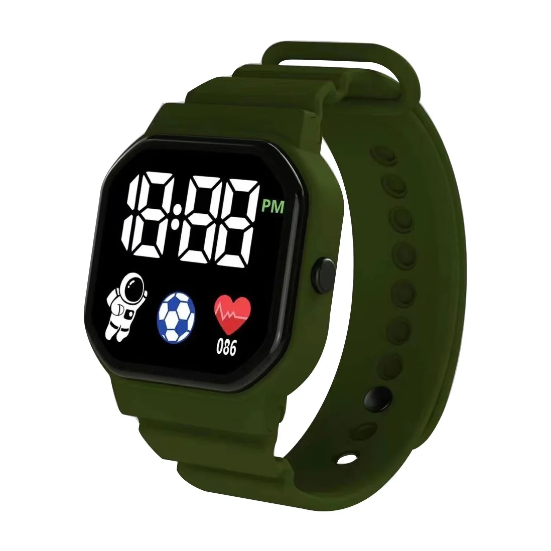 LED Digital Kids Watch Cartoon Sports Watches for Boys Girls Student Spaceman Silicone Strap Disposable Electronic Wristwatch