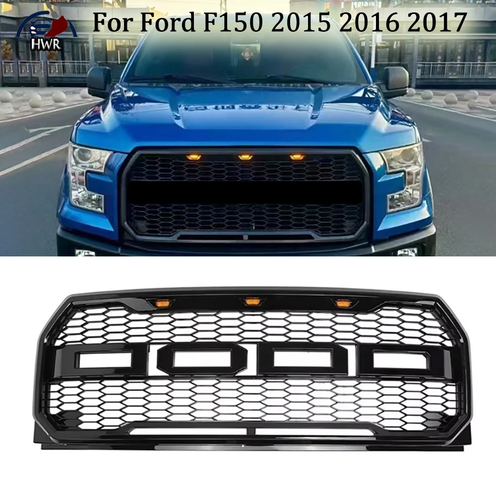 

Front Bumper Insert Mask Grille Sporty Offroad Style For Ford F150 2015 2016 2017 Raptor Bodykit Parts Replace Original Grille