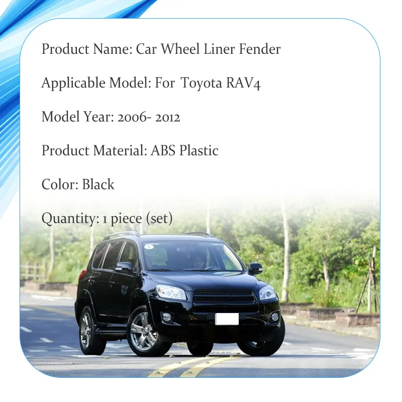 Car Wheel Liner Fender For Toyota RAV4 Vanguard XA30 2006-2012 ABS Left Right Wheel Mudguard Decorative Mudflaps Side Panel Part