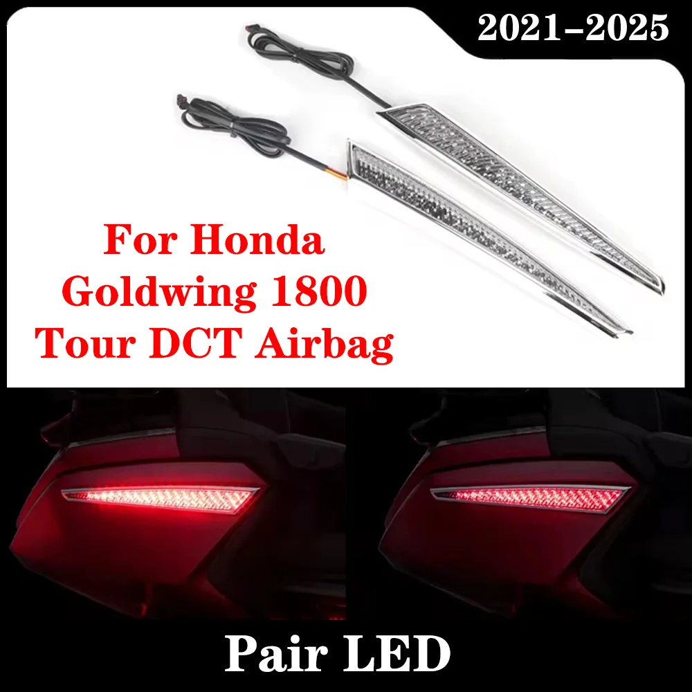 

GL1800 2021-2025 Motorcycle Pair LED Trunk Side Lights Top Box Trim Lamp Kit For Honda Goldwing 1800 GL1800 Tour DCT Airbag