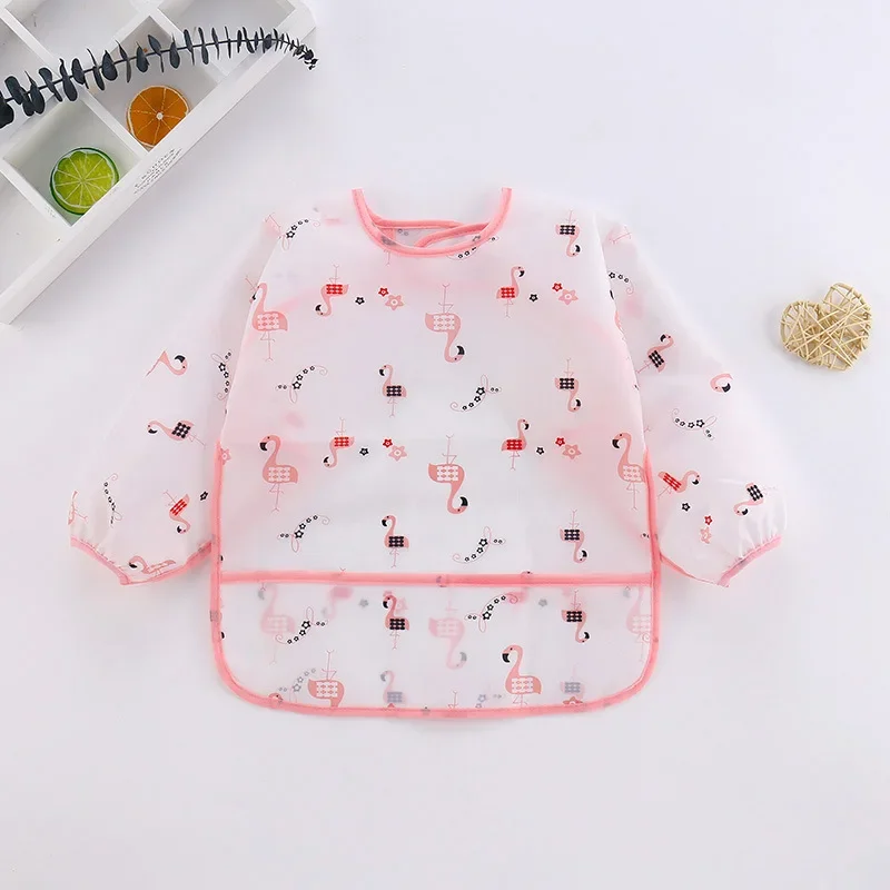 Baby Bibs New Cute Children Baby Stuff Toddler Items Waterproof Long Sleeve Art Smock Feeding Bib Apron for Kids Accessories