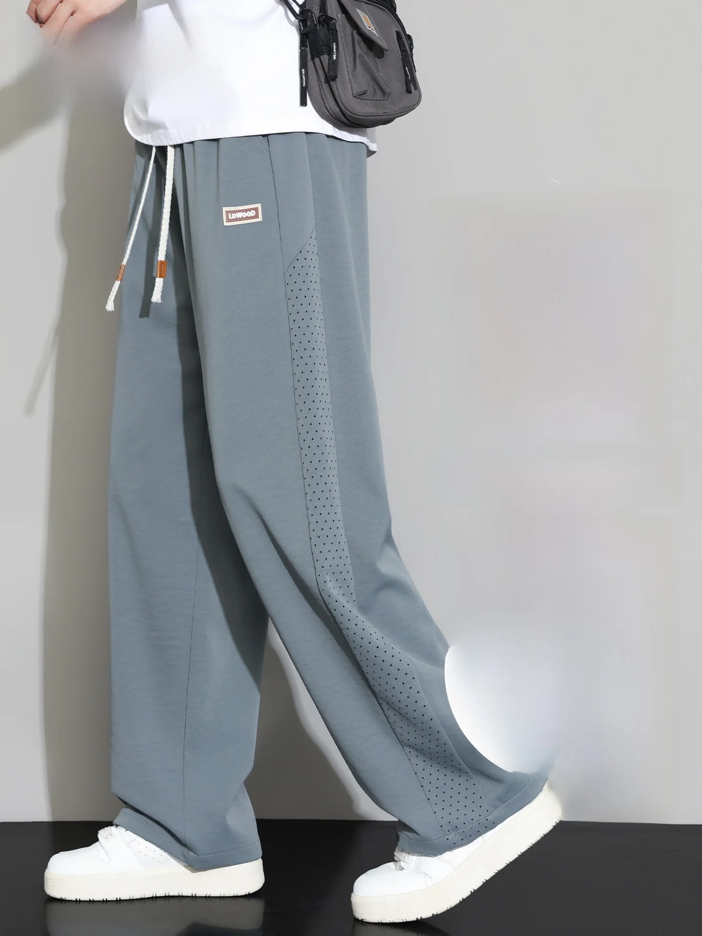 

Me Ice Silk Men's Summer Thin Qui Dry Sport Pants Loose Straight Casual Long Trousers Faionable Brand Running orts