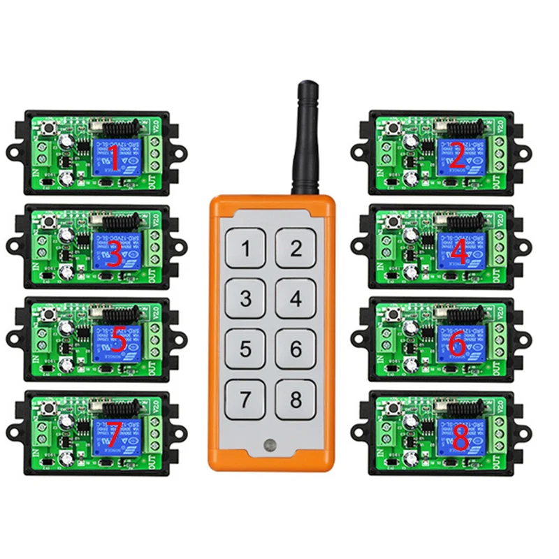 1000m長距離dc12v-24v-1ch-rfワイヤレスリモコンリレースイッチライト-ランプ-ガレージドアシャッター投影スクリーン