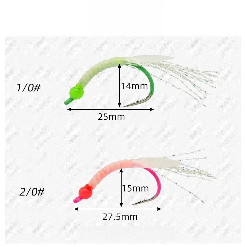 BILLINGS 1pc Practical Saltwater Micro Yellow Croaker Hook Lure  Saltwater Night-Glow Reverse-Hook Single-Hook Lures