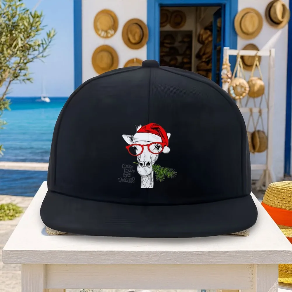 A Versatile Casual Giraffe Baseball Cap with Red Glasses, a Unisex Snapback Hat, an Outdoor Fashionable Adjustable