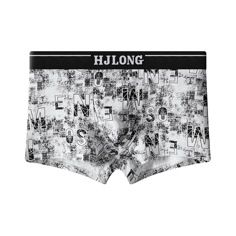 New Pattern Print Mens Cotton Boxer Briefs Breathable Youth Comfort