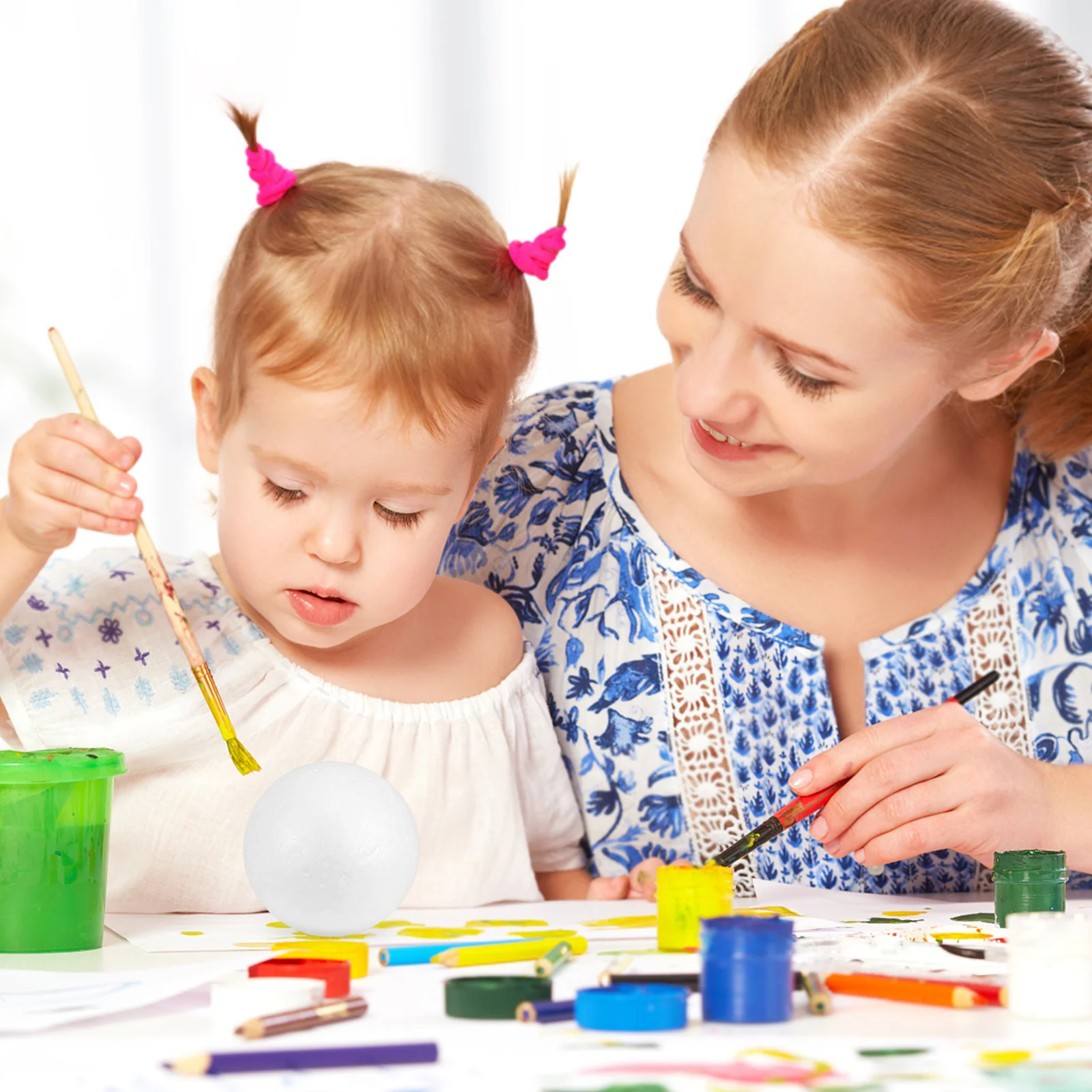 Sfere artigianali in polistirolo bianco liscio da 10 pezzi per pittura fai da te progetti artistici per bambini decorazioni natalizie materiale scolastico