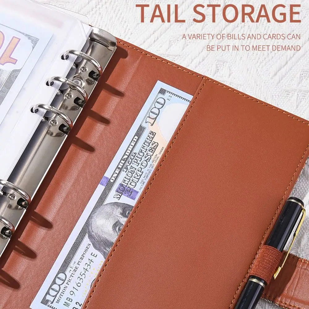 

Экономичный бюджетный органайзер A6 из искусственной кожи с застежкой-молнией, конвертами для денег, листами для учета расходов, дизайн «Цветы кешью»