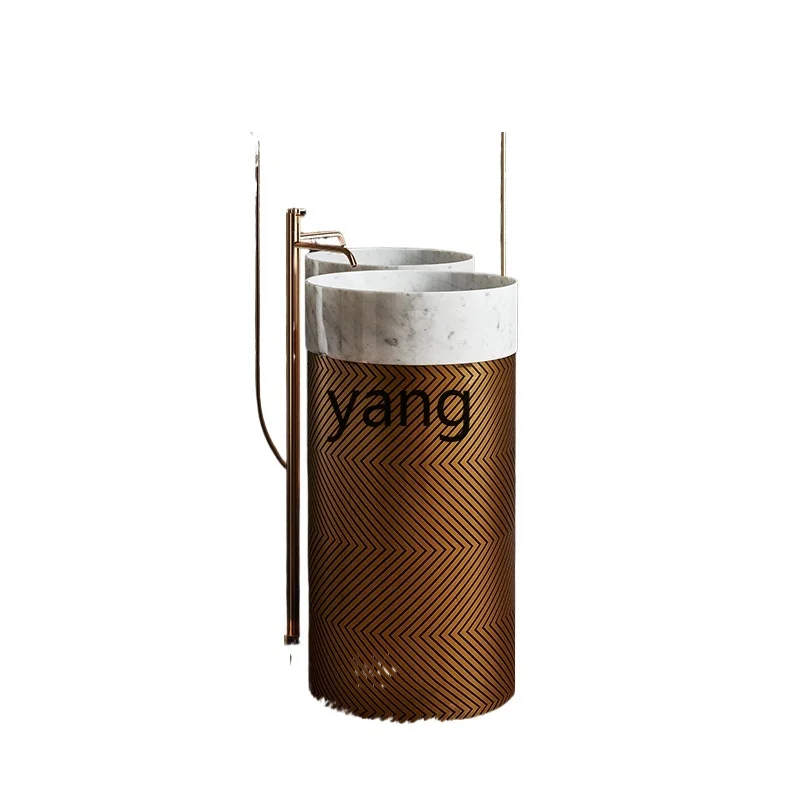

YHM Italian Pillar Basin Walnut Marble Art