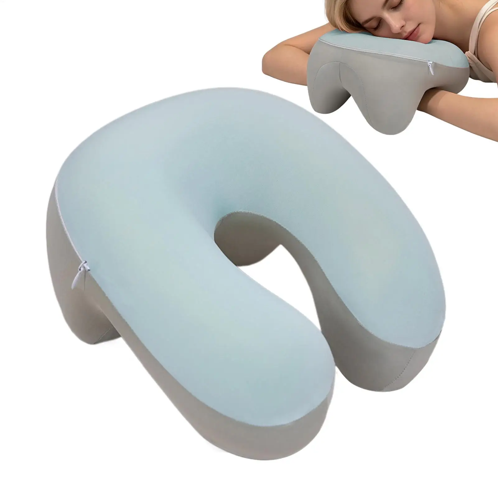 Neck Pillow Airplane Portable U Shape Memory Foam Removable Plane Neck Pillow For Travel Airplane Train Commuting Driving Office