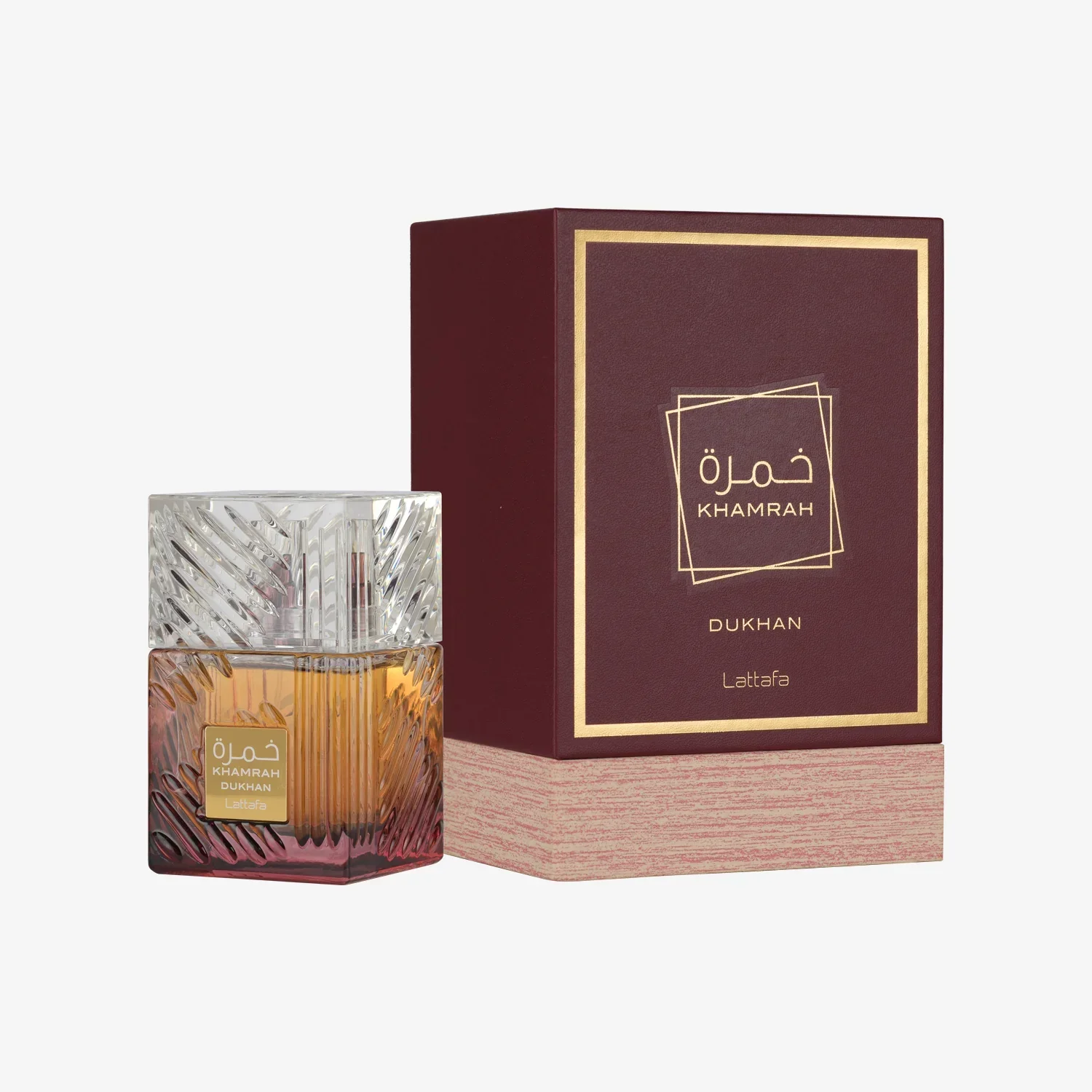 Lattafa Khamrah Dukhan EDP 3,4 onças / 100ml – Perfume unissex picante esfumaçado de longa duração, presente de luxo para o Natal