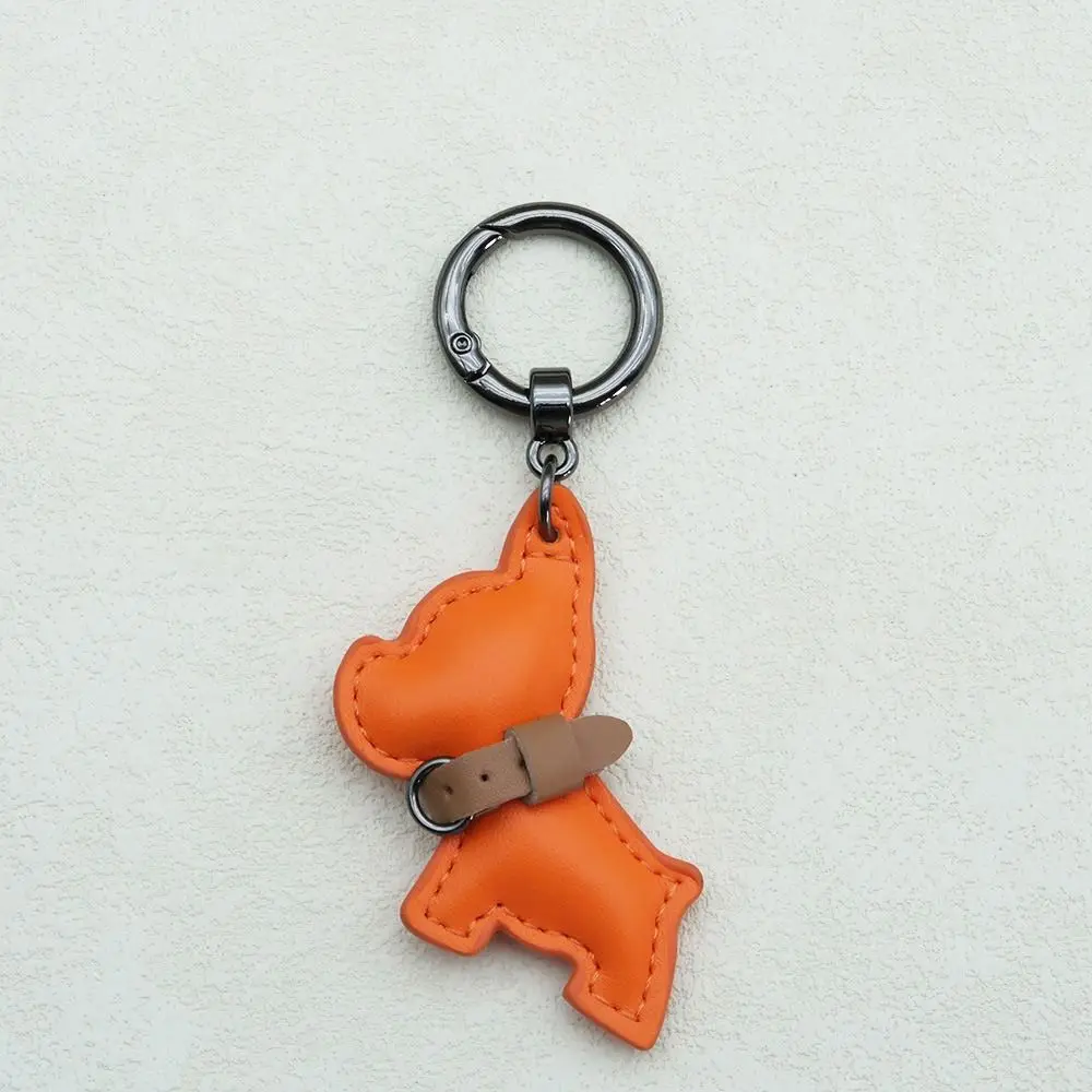 Lovely French Bulldog Keychain Cute Puppy Cartoon PU Leather Dog Hanger Fashion Animal Dog Bulldog Bag Pendant Bag Ornament
