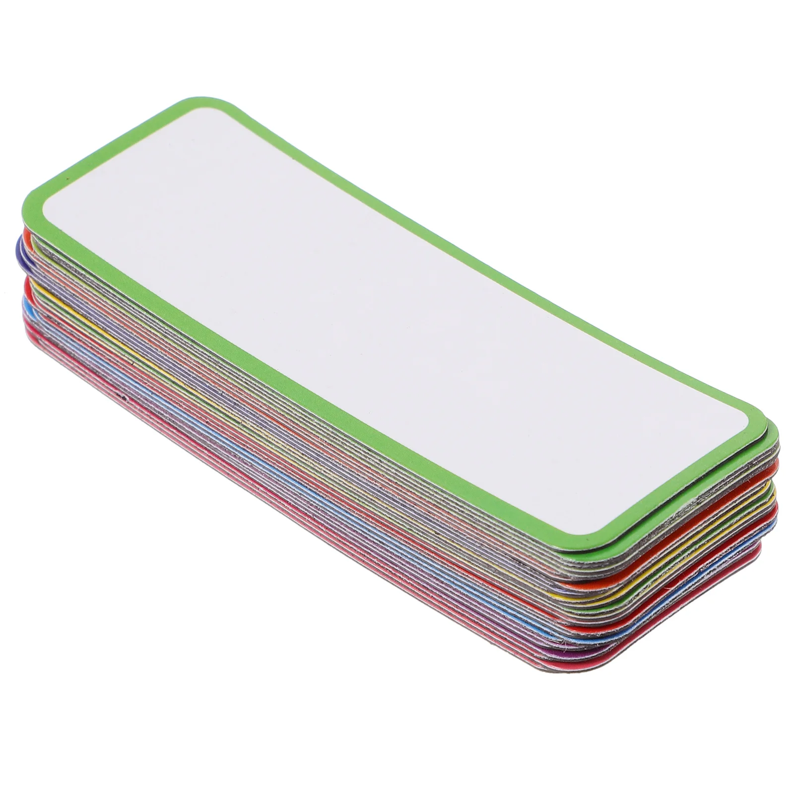 27 pezzi Etichette magnetiche Magneti per frigorifero cancellabili a secco 8x3 cm Etichette con nome scrivibili ad angolo rotondo colorato per lavagna Ufficio Home Storage