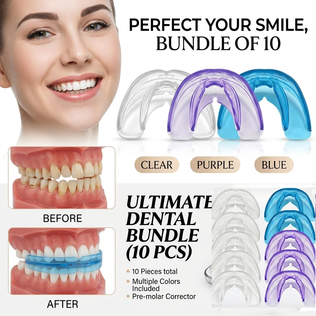 10pc Dental Braces Tooth Orthodontic Braces Appliance Silicone Alignment Trainer Teeth Retainer Bruxism Guard Teeth Retainer