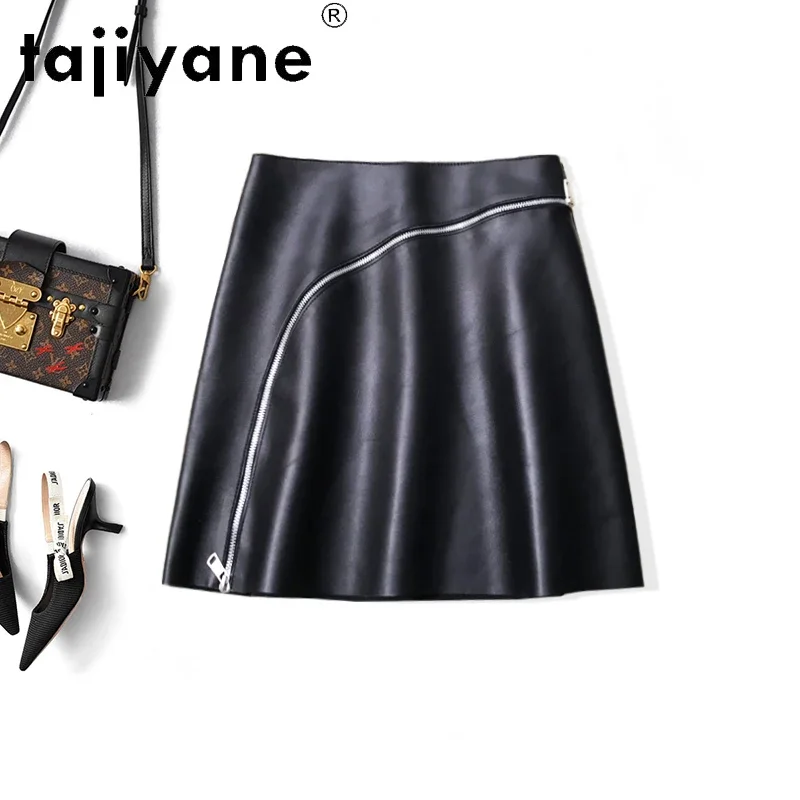 

Tajiyane Black Skirt for Women Real Sheepskin Mini Skirt Genuine Leather Women's Skirts High Quality Skirts Mujer Faldas TN2203